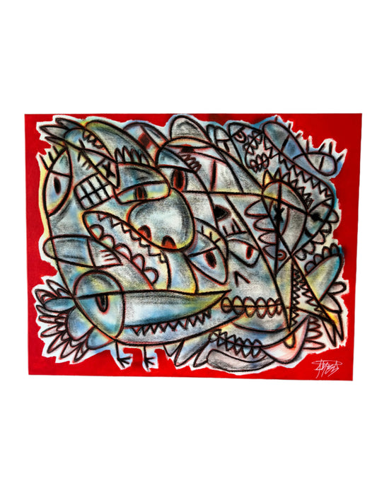 "SEE RED" 100x80cm