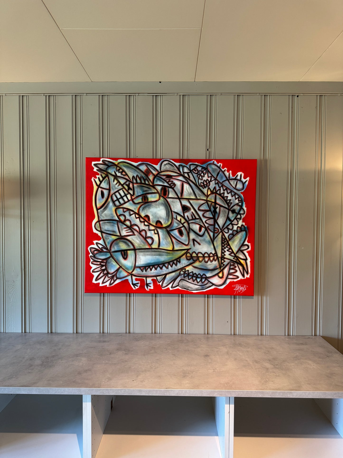 "SEE RED" 100x80cm